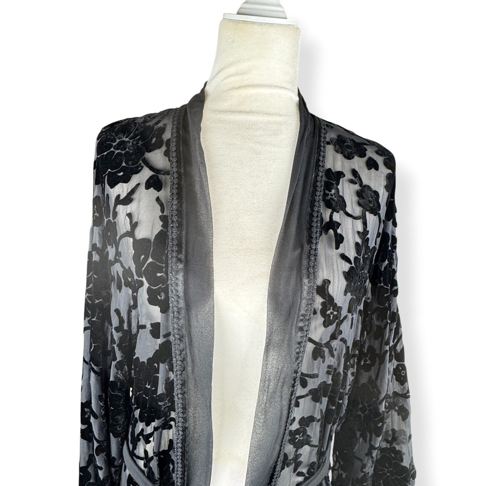 Victoria's Secret Robe Size Large Silk Blend Velvet Burnout Whimsigoth VTG Y2K - Picture 10 of 16
